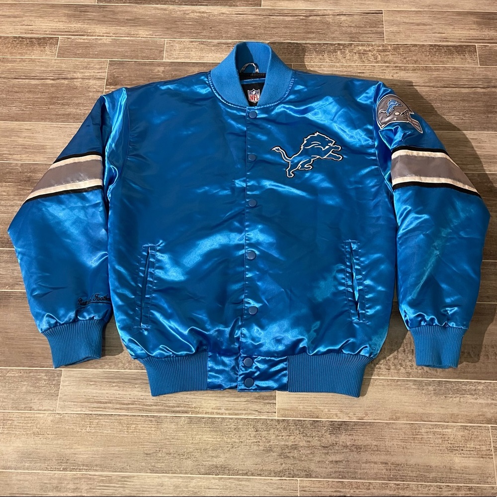 Detroit Lions Satin Jacket NFL M Honolulu Blue